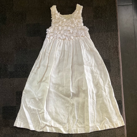 Vintage Rosetta Millington Girls Natural Linen Maxi Dress 4T 90's Y2K - Picture 2 of 9